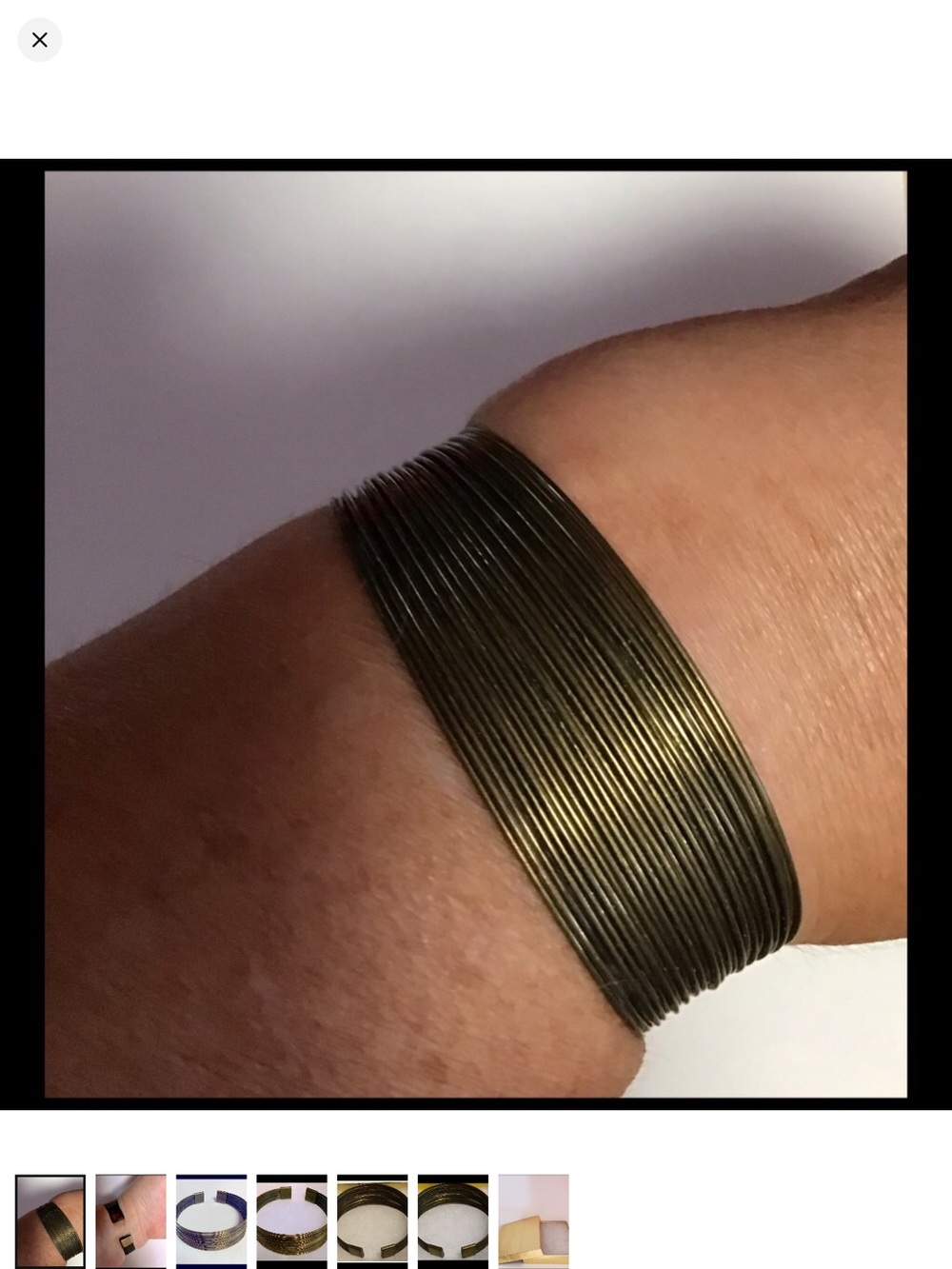 7” Multi-Row Coil Bracelet in Antique Brass - Women Accessories